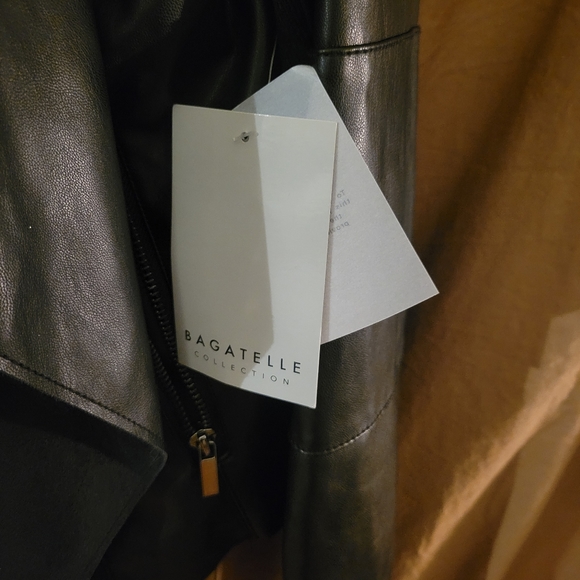 Bagatelle Vegan Leather Long Sleeve Open Jacket Cardigan - Picture 7 of 8